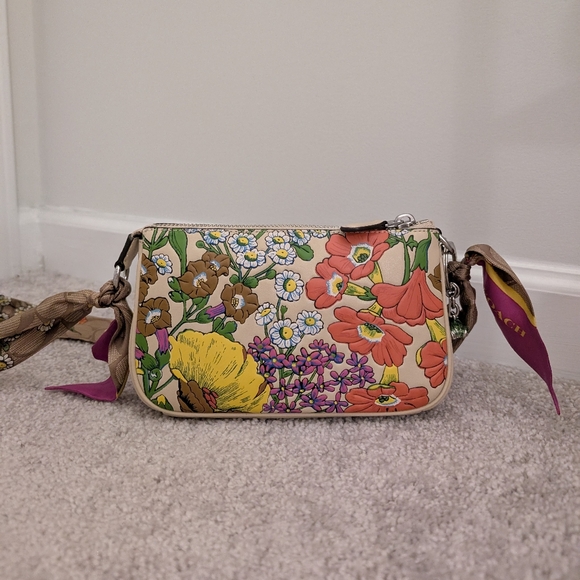 Coach Nolita 19 Floral Bag with Matching Scarf and Frog Prince Keychain - Picture 2 of 11
